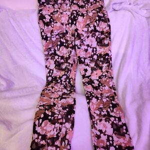Floral Patterned Flare Pants